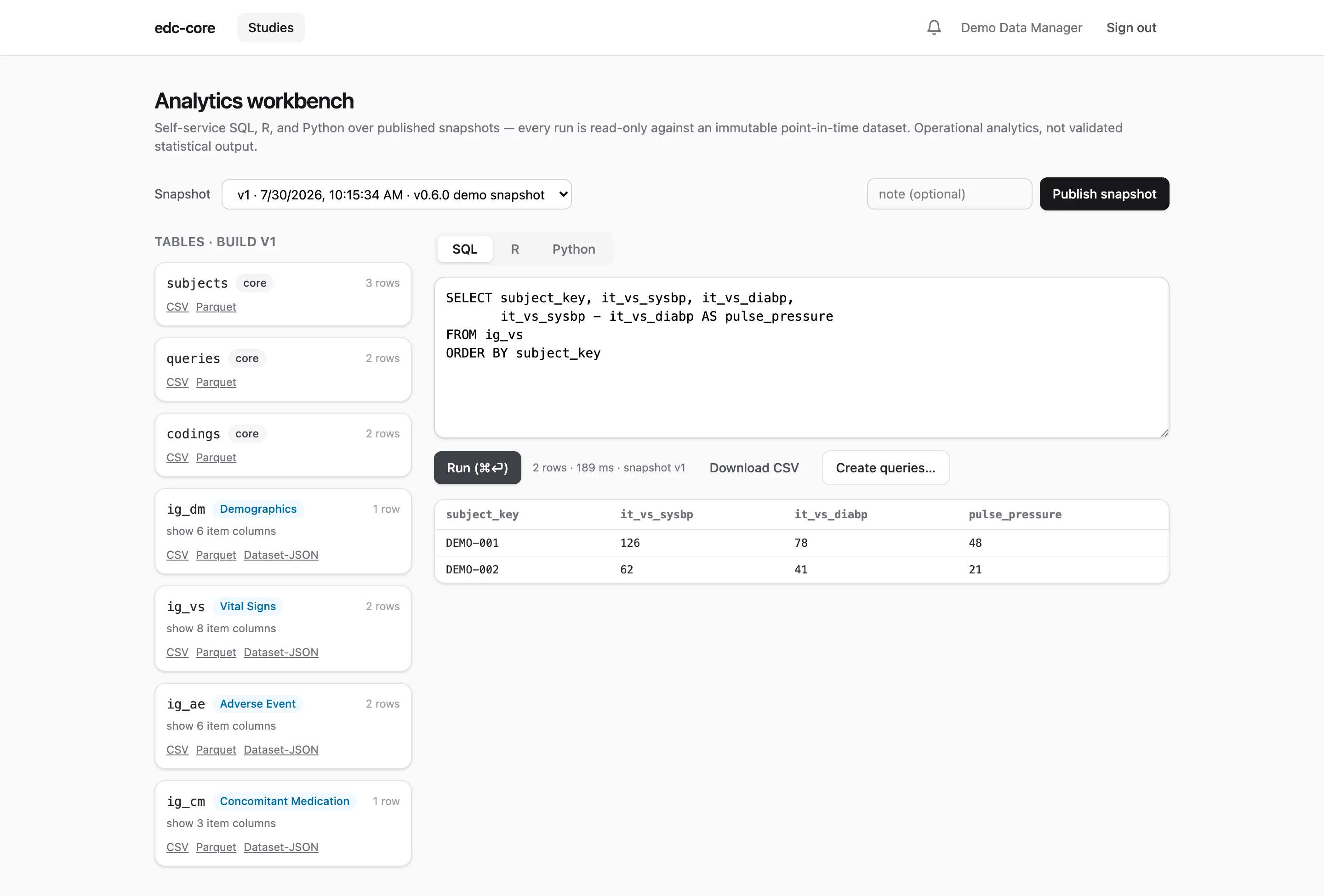 SQL workbench